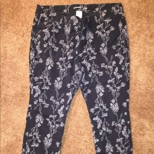 Black floral pixie pants